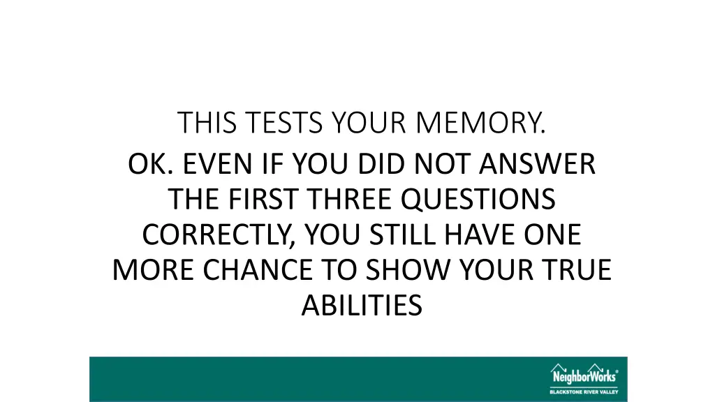 this tests your memory ok even