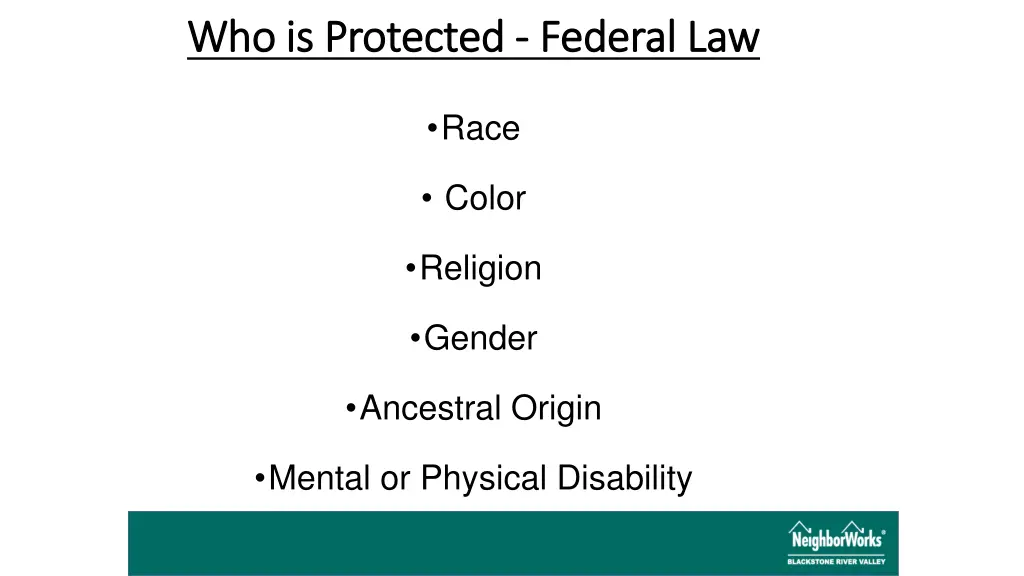 who is protected who is protected federal law