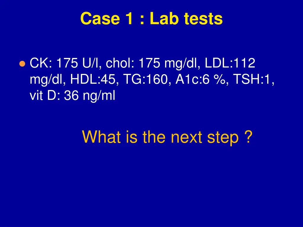 case 1 lab tests