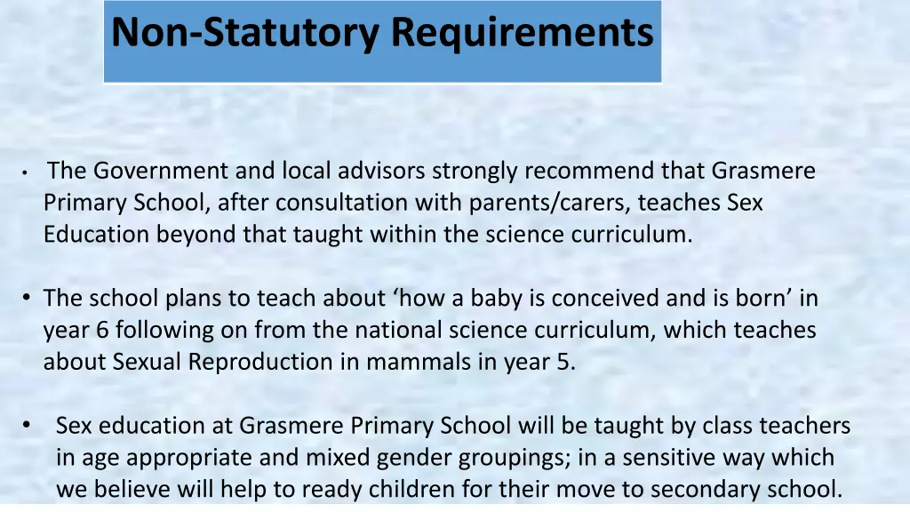 non statutory requirements