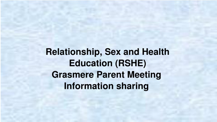 relationship sex and health education rshe