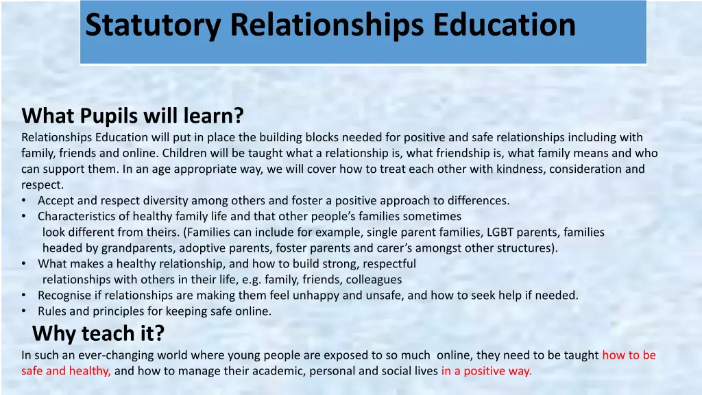 statutory relationships education 1