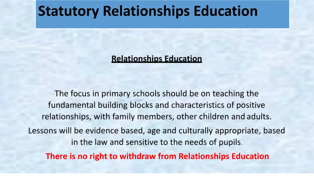 statutory relationships education