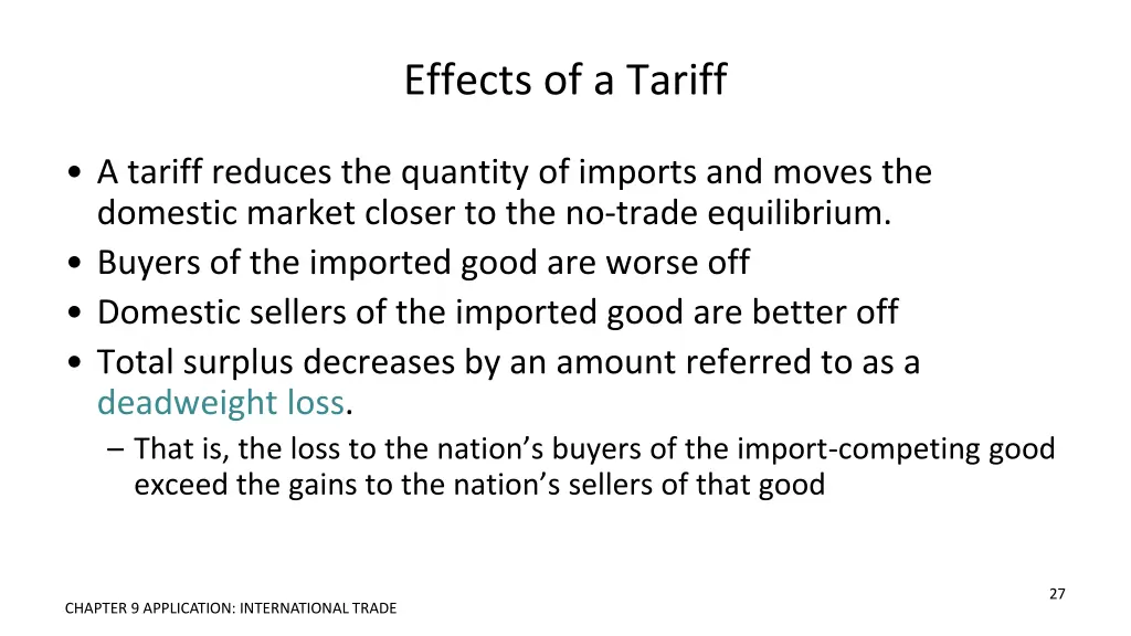 effects of a tariff 1