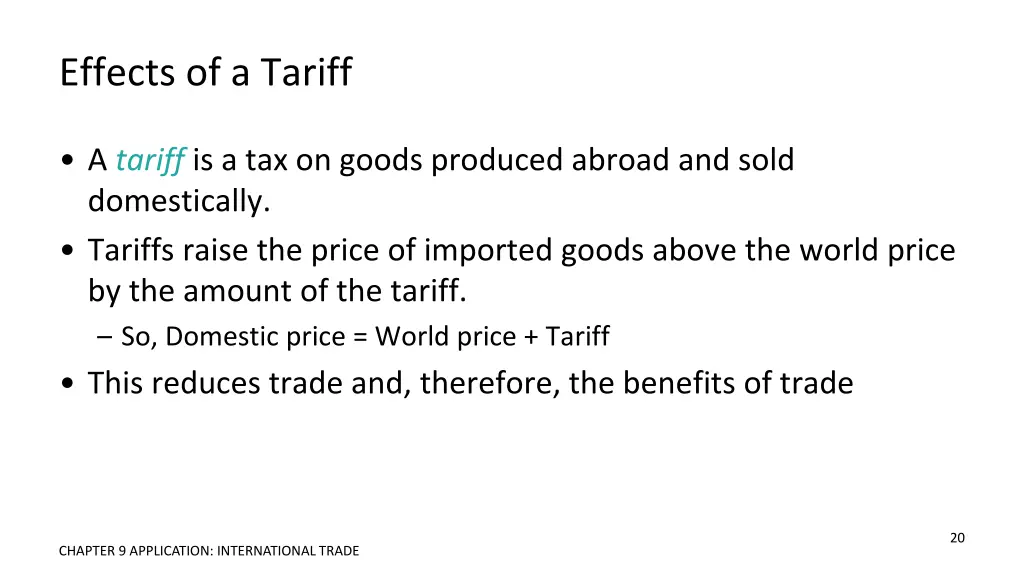 effects of a tariff