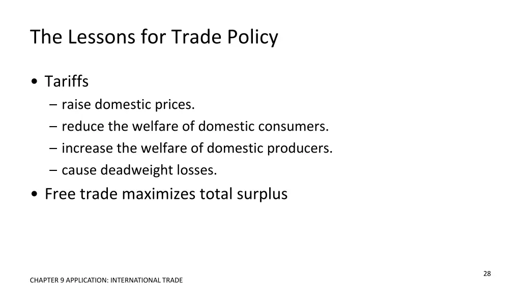 the lessons for trade policy