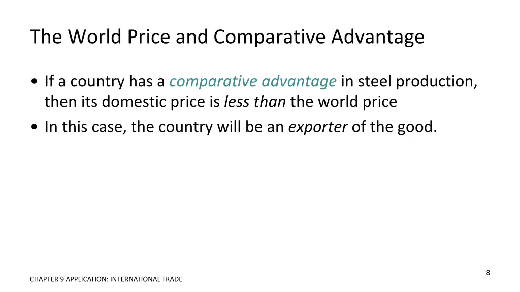 the world price and comparative advantage 1