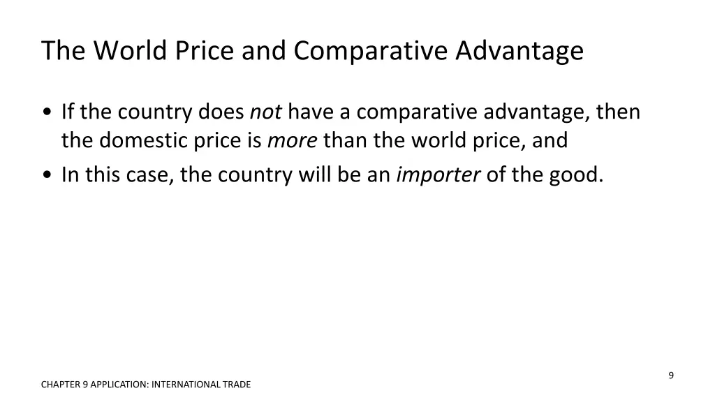 the world price and comparative advantage 2