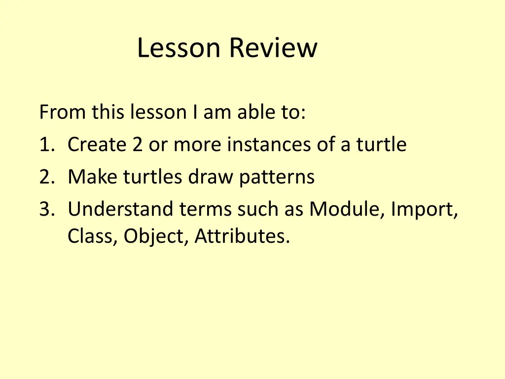 lesson review