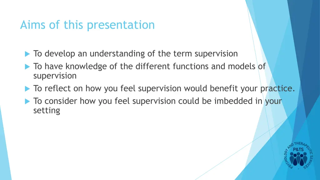 aims of this presentation