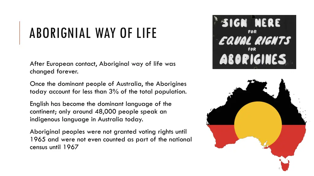 aborignial way of life