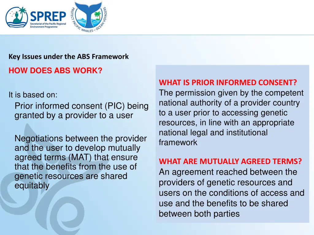 key issues under the abs framework