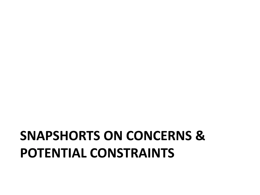 snapshorts on concerns potential constraints