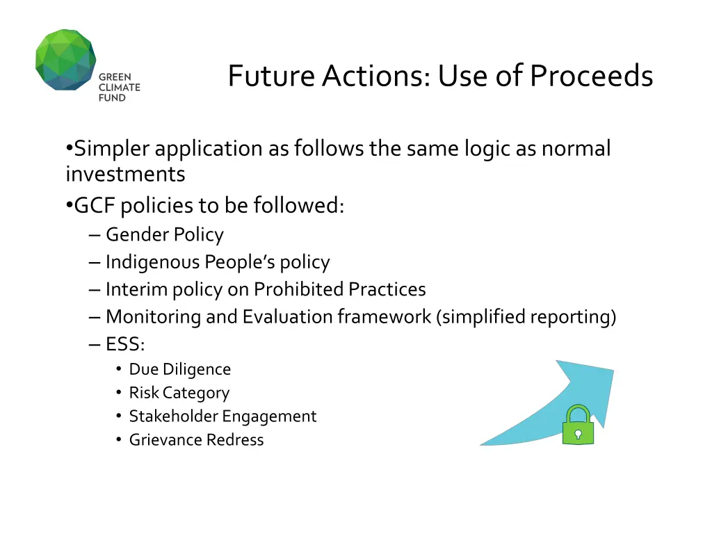 future actions use of proceeds