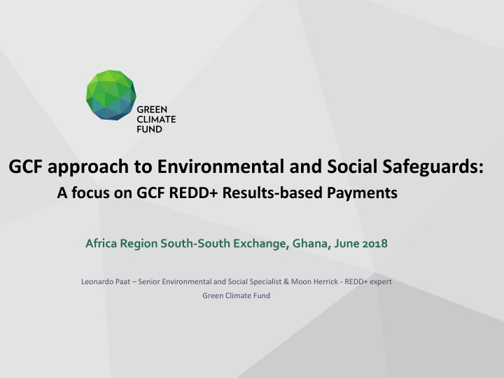 gcf approach to environmental and social