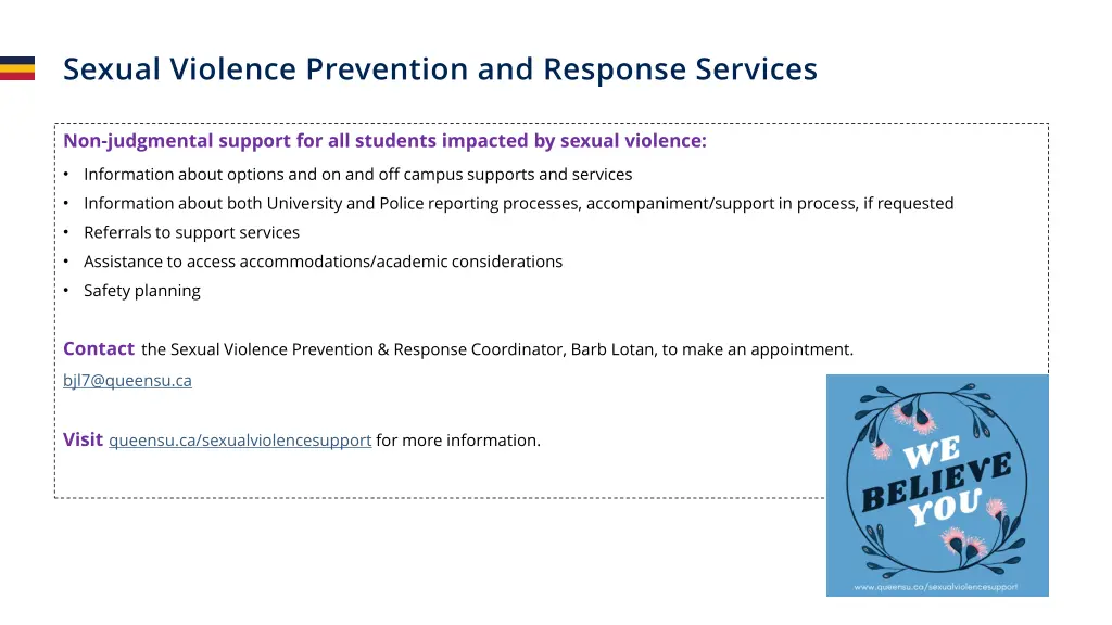 sexual violence prevention and response services