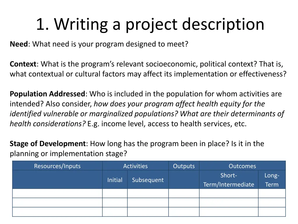 1 writing a project description