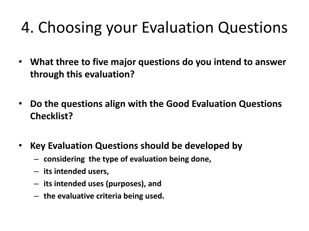 4 choosing your evaluation questions