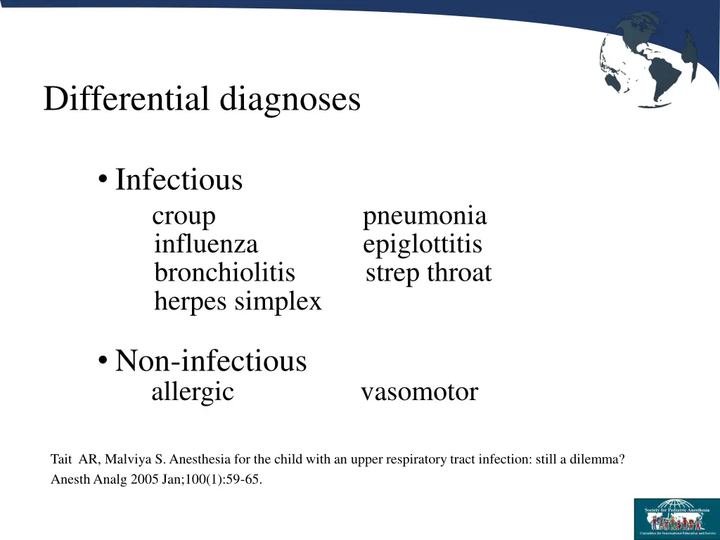 differential diagnoses