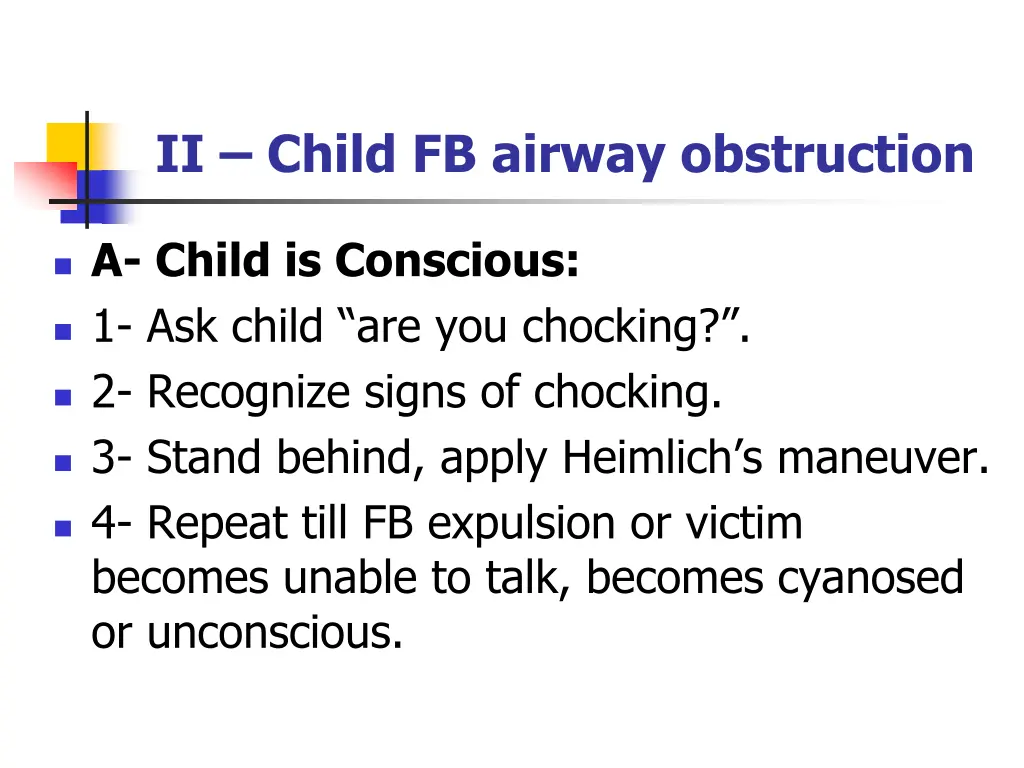 ii child fb airway obstruction