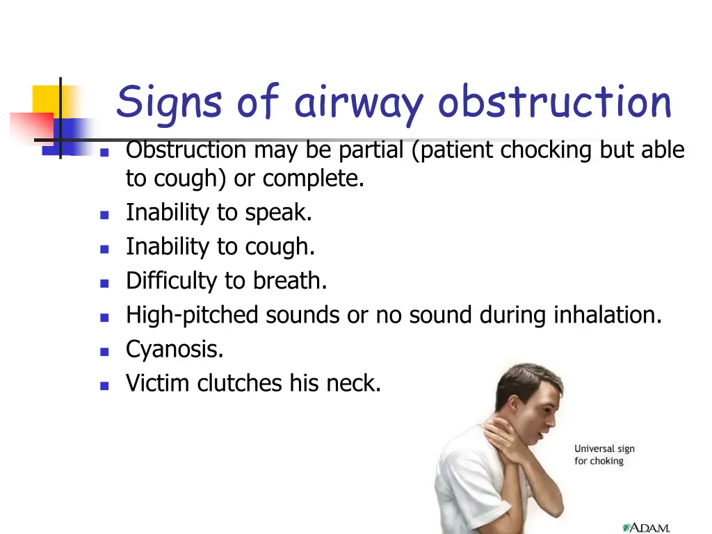 signs of airway obstruction obstruction