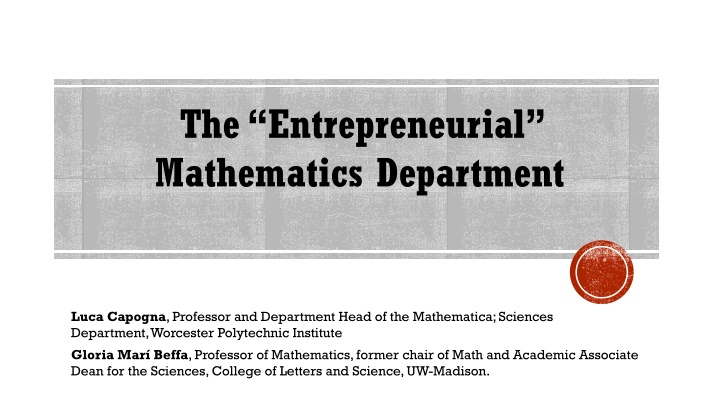 the entrepreneurial mathematics department