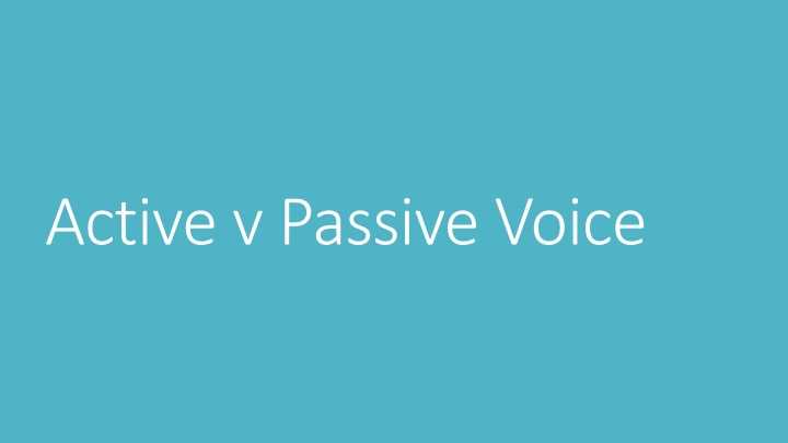 active v passive voice