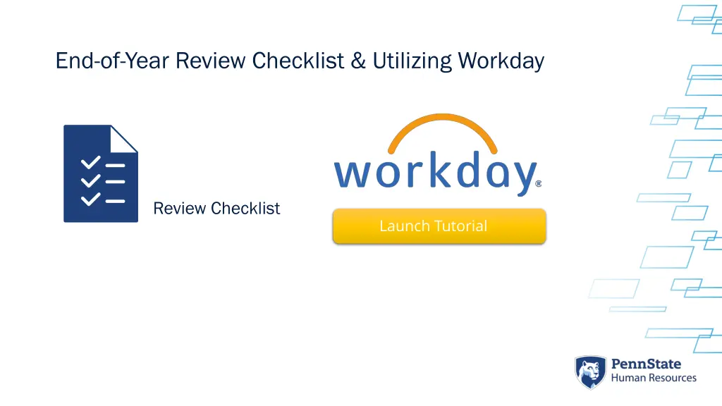 end of year review checklist utilizing workday