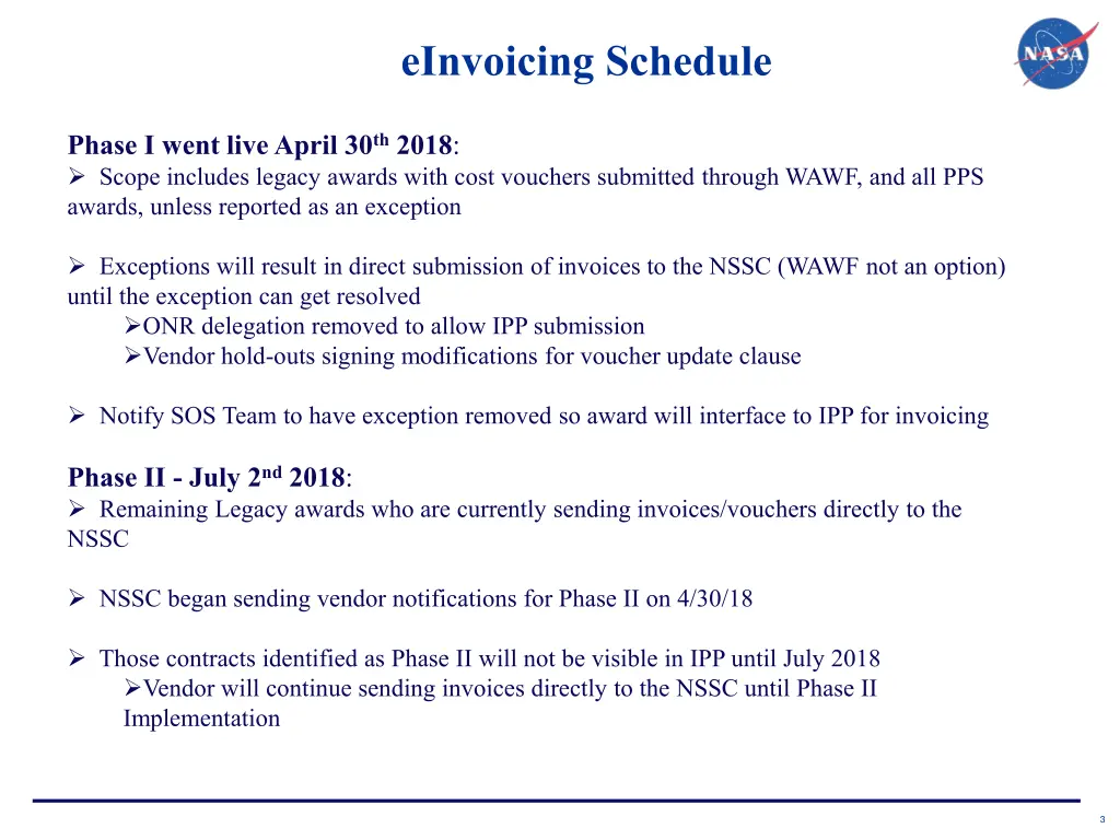 einvoicing schedule