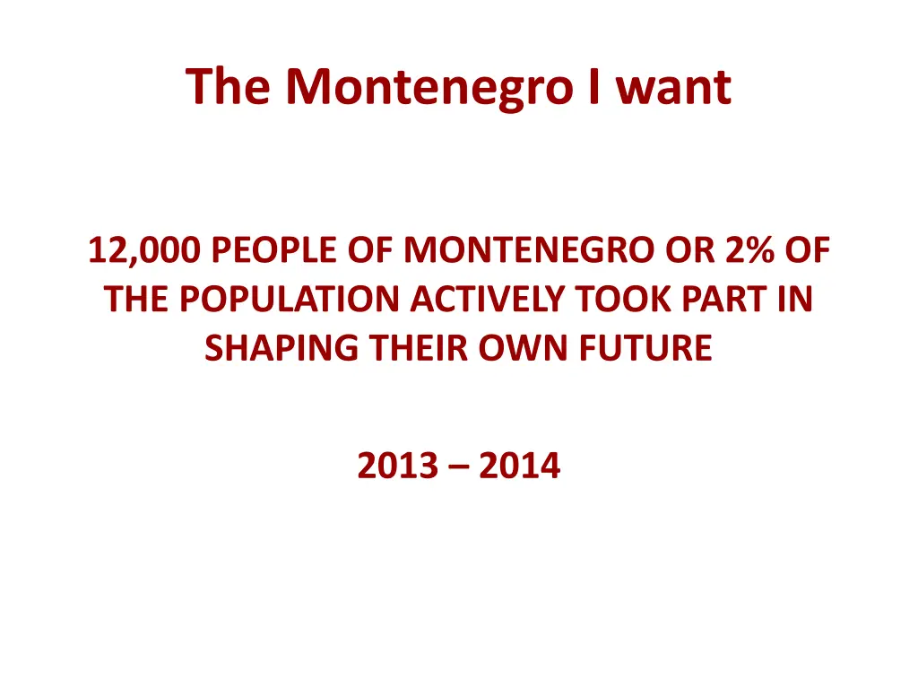 the montenegro i want