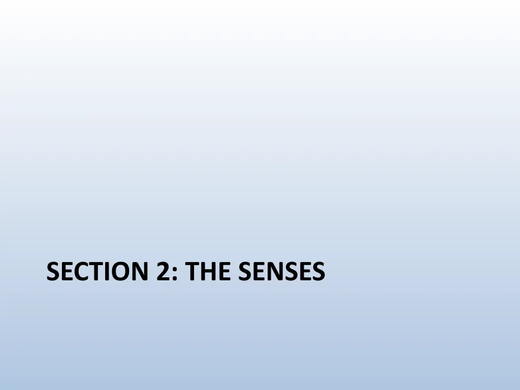 section 2 the senses