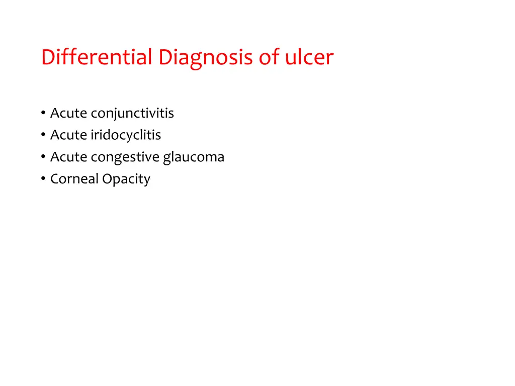 differential diagnosis of ulcer