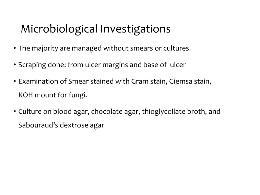 microbiological investigations