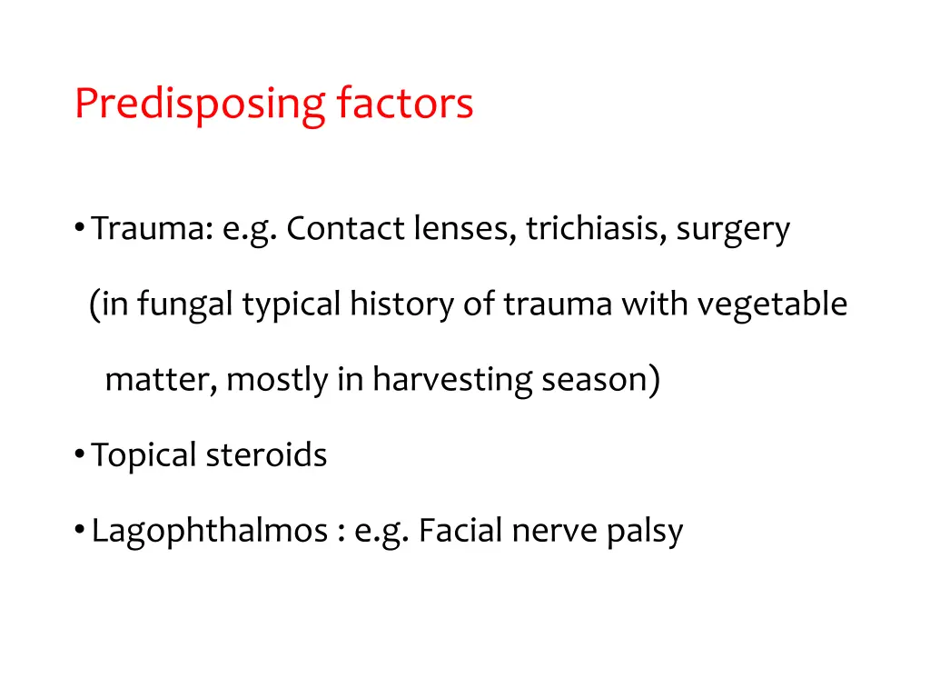 predisposing factors