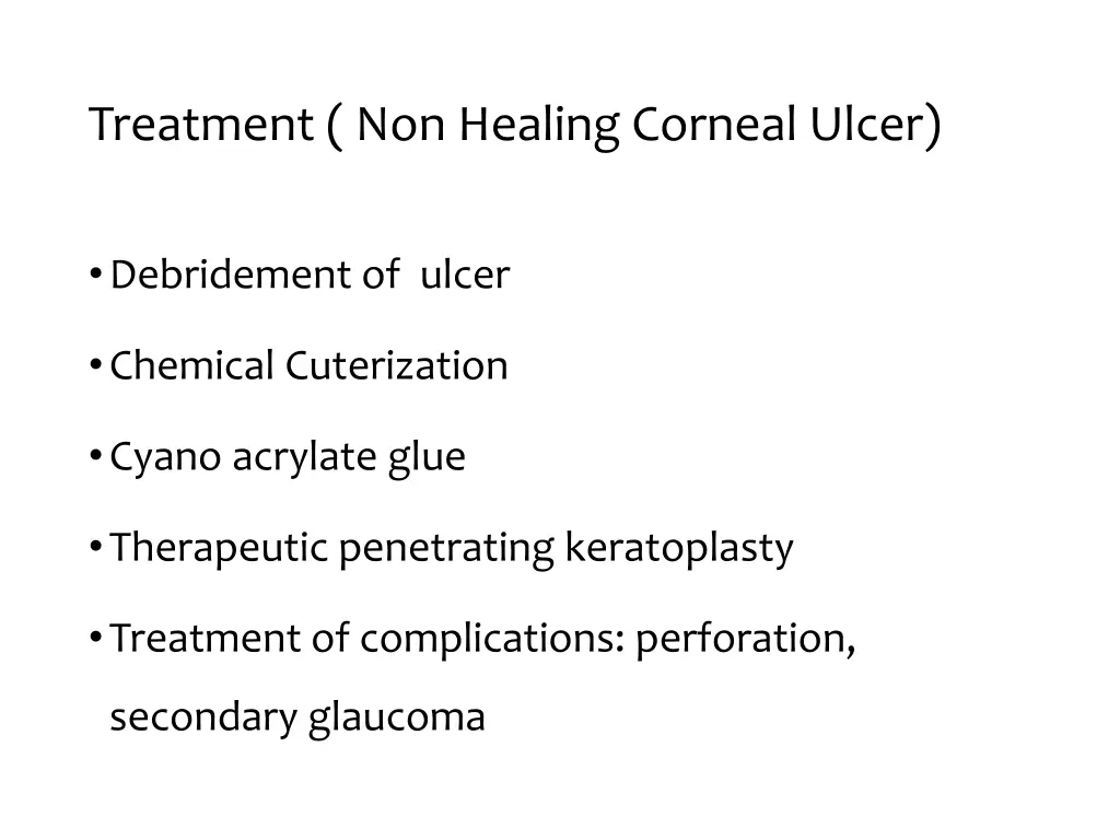 treatment non healing corneal ulcer