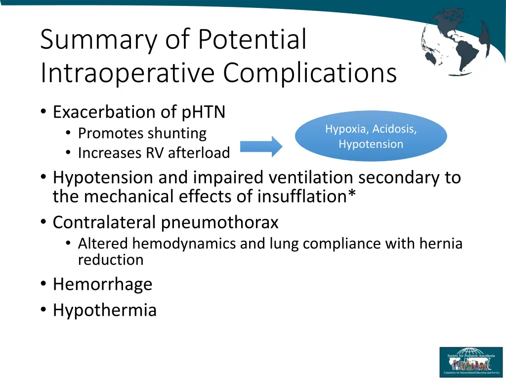 summary of potential intraoperative complications