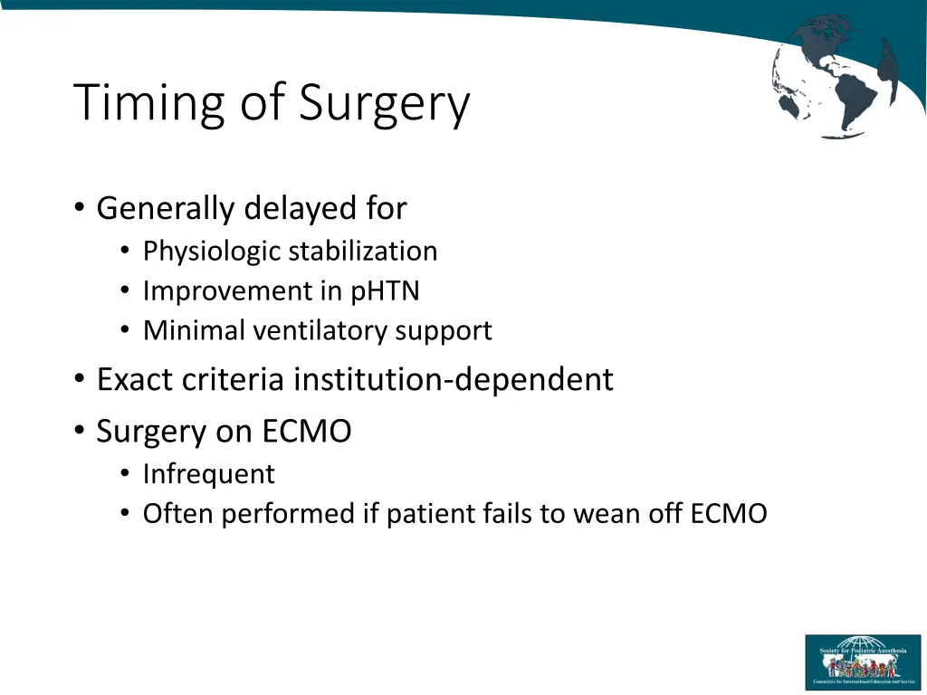 timing of surgery