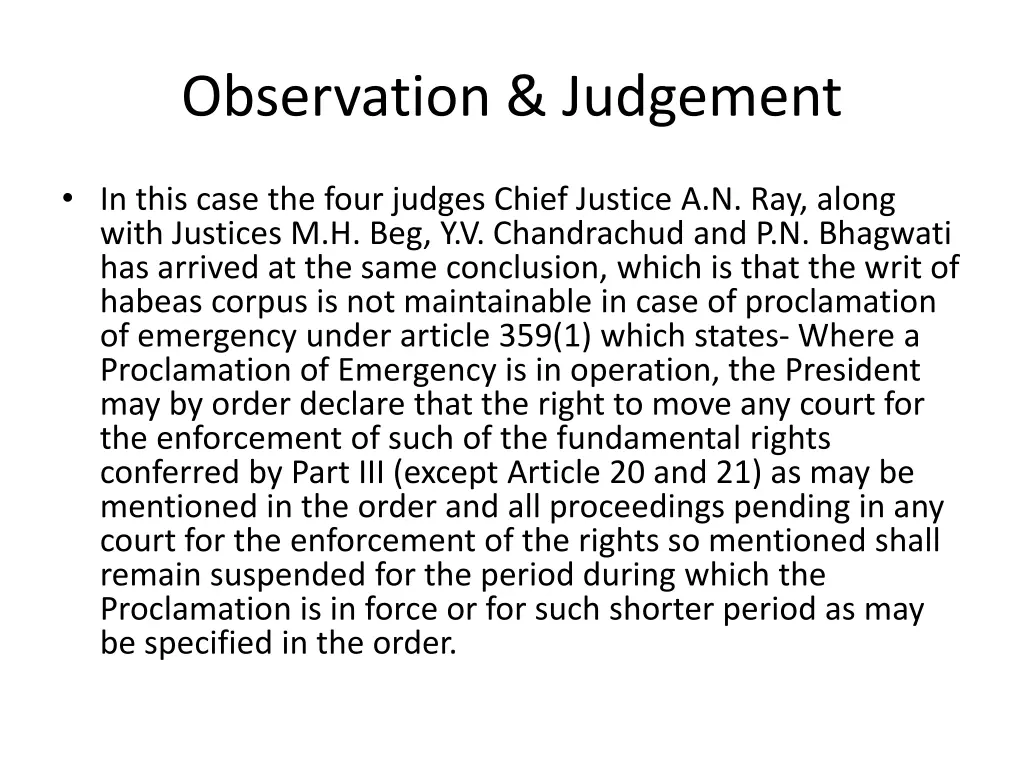 observation judgement