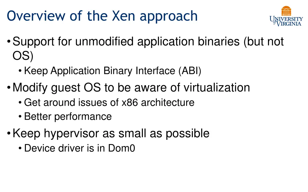 overview of the xen approach