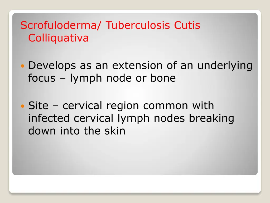 scrofuloderma tuberculosis cutis colliquativa