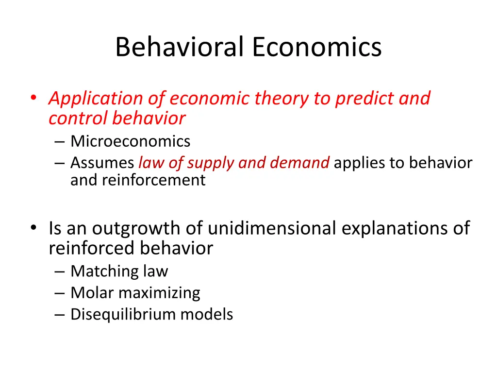 behavioral economics 1