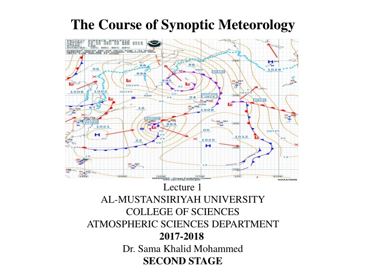 the course of synoptic meteorology