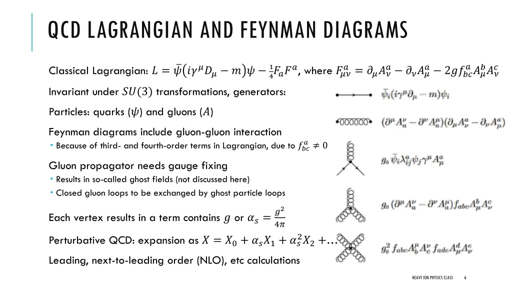 qcd lagrangian and feynman diagrams