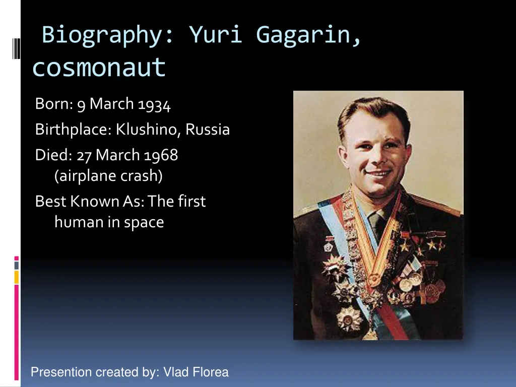 biography yuri gagarin cosmonaut