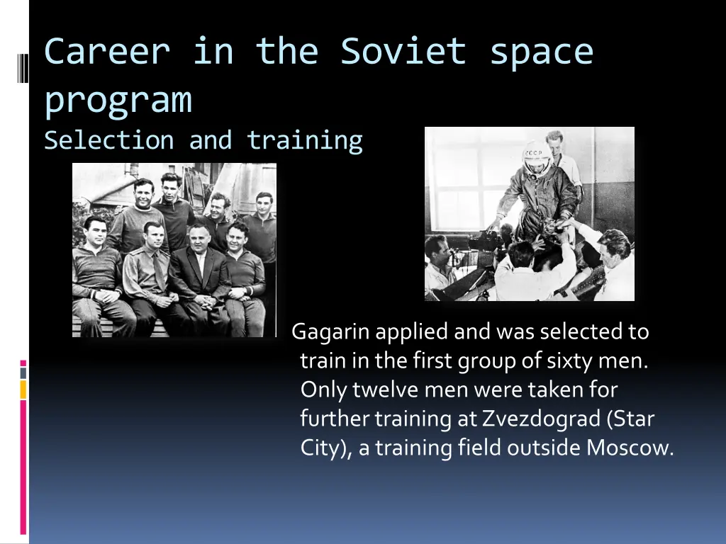 career in the soviet space program selection 1