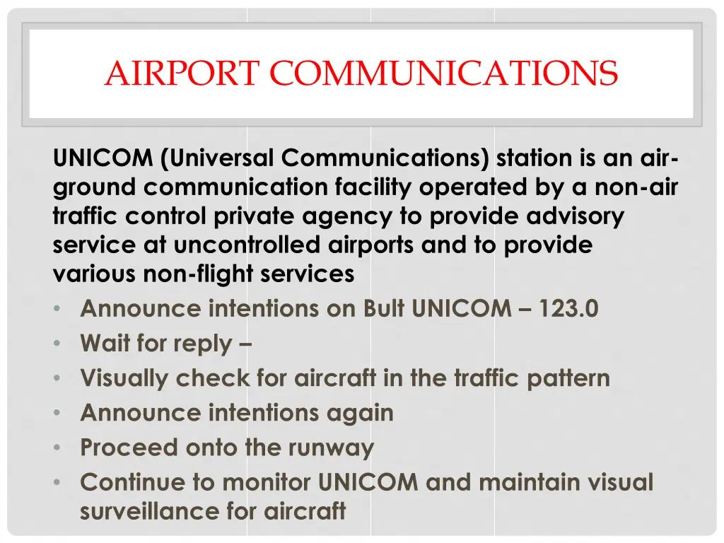 airport communications