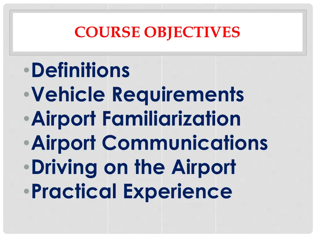 course objectives