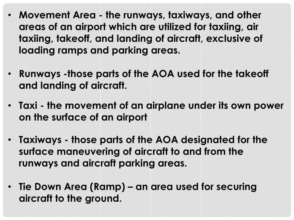 movement area the runways taxiways and other