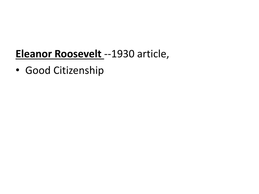 eleanor roosevelt 1930 article good citizenship