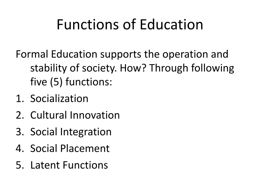 functions of education